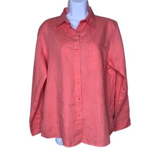 L.L Bean 100% Linen Button Down Shirt